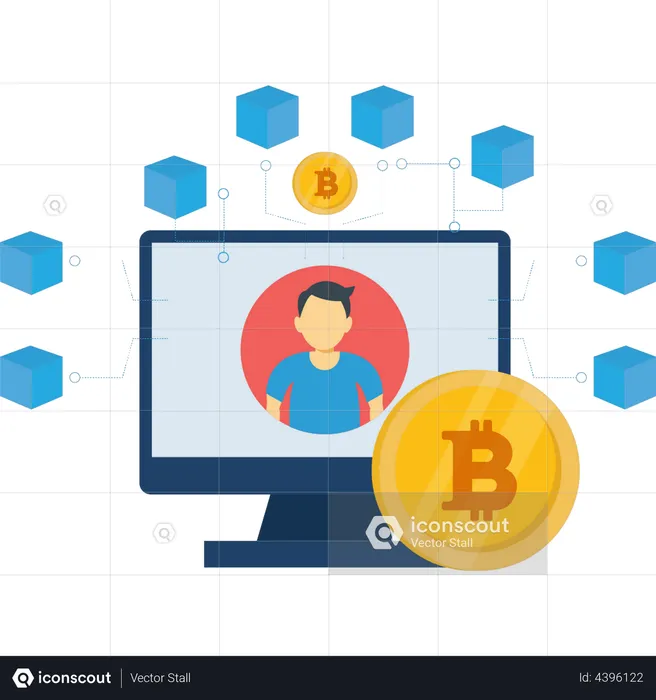 Utiliser la technologie blockchain Bitcoin  Illustration