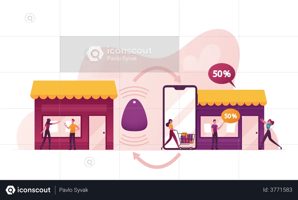 Utiliser la technologie Beacon pour faire du shopping  Illustration