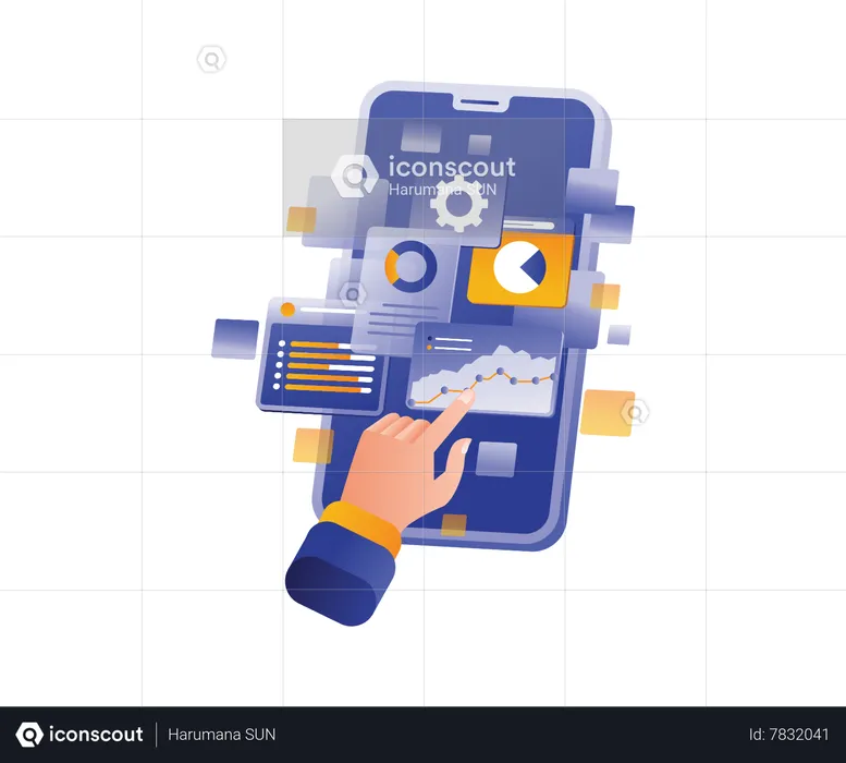 Utiliser de nombreuses applications d'analyse de données sur smartphone  Illustration