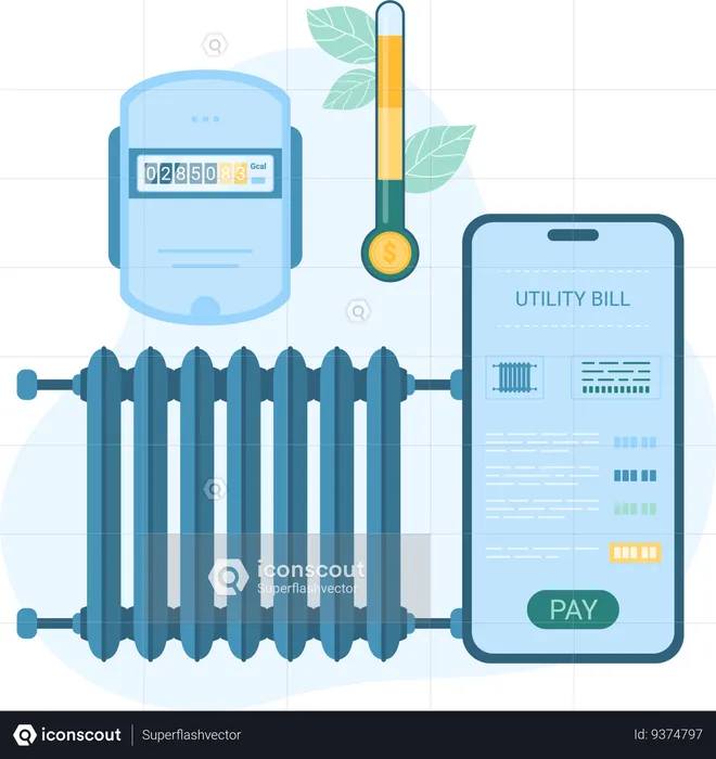 Utility bill app  Illustration