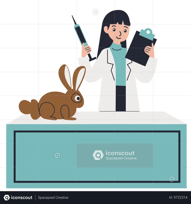 Vaccination by a veterinarian  Illustration