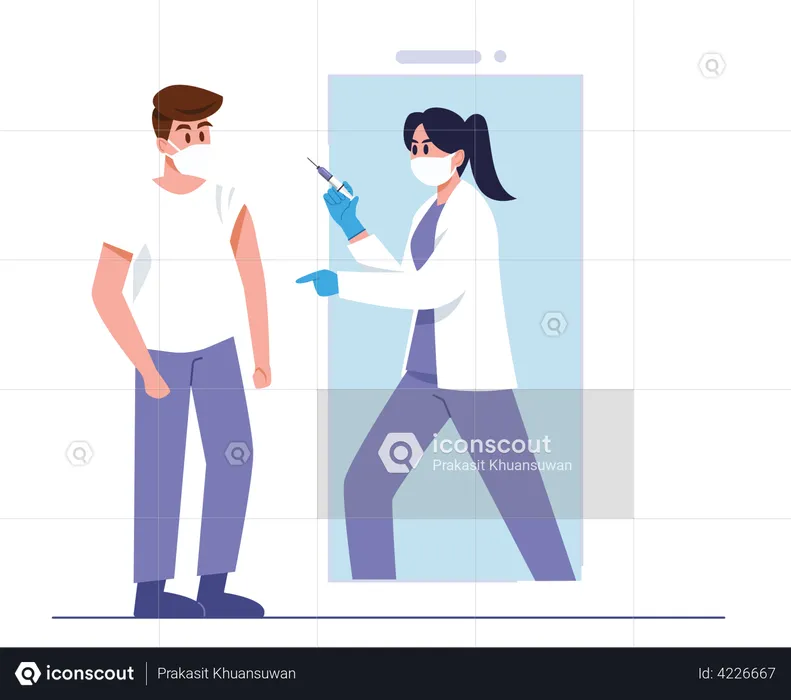 Vaccination en ligne  Illustration