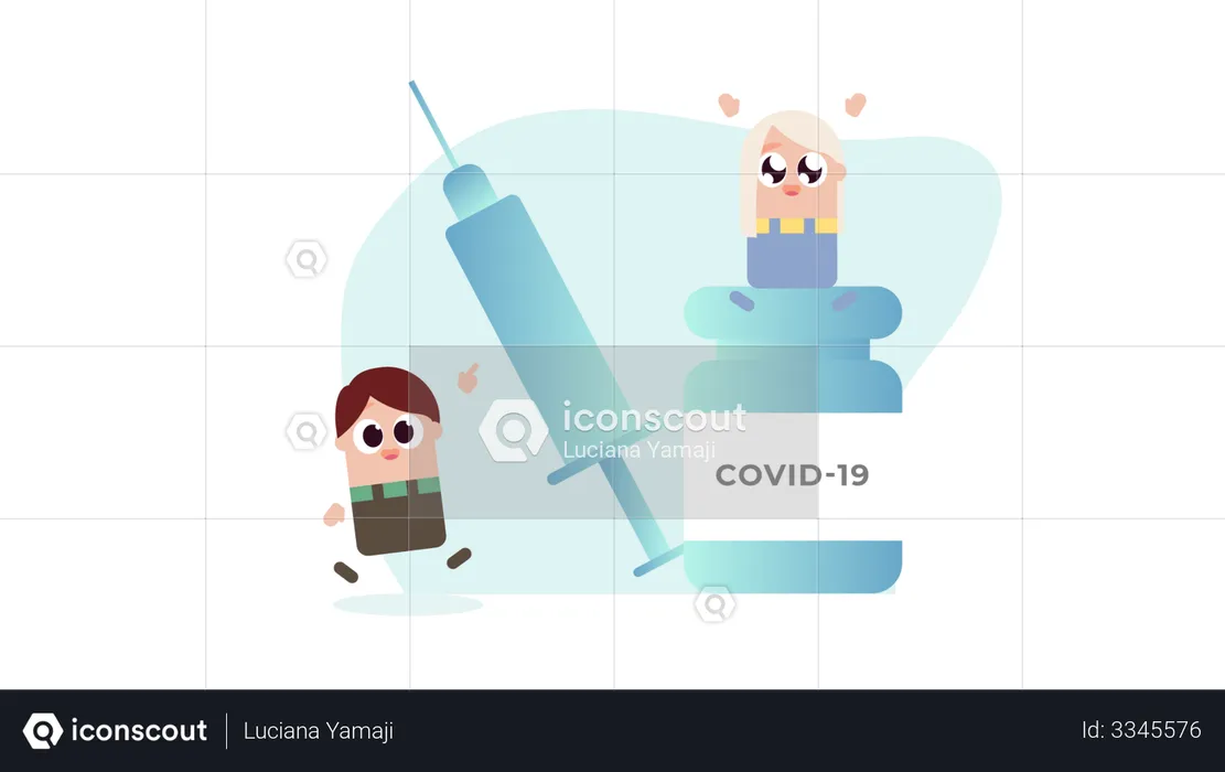 Vaccine Covid 19 for Kids  Illustration