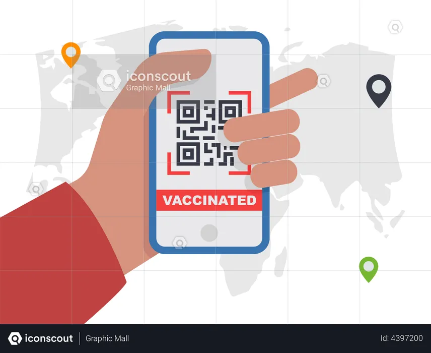 Vaccine Qr Code  Illustration