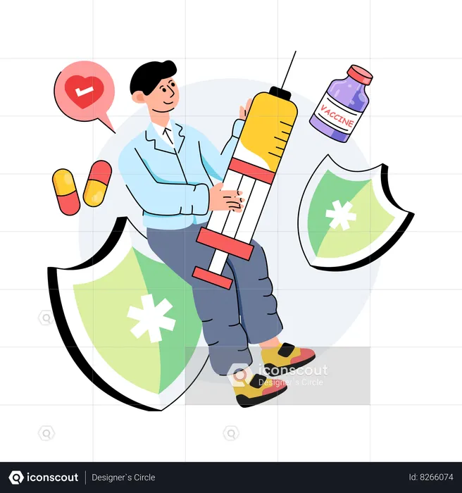 Vaccine syringe  Illustration