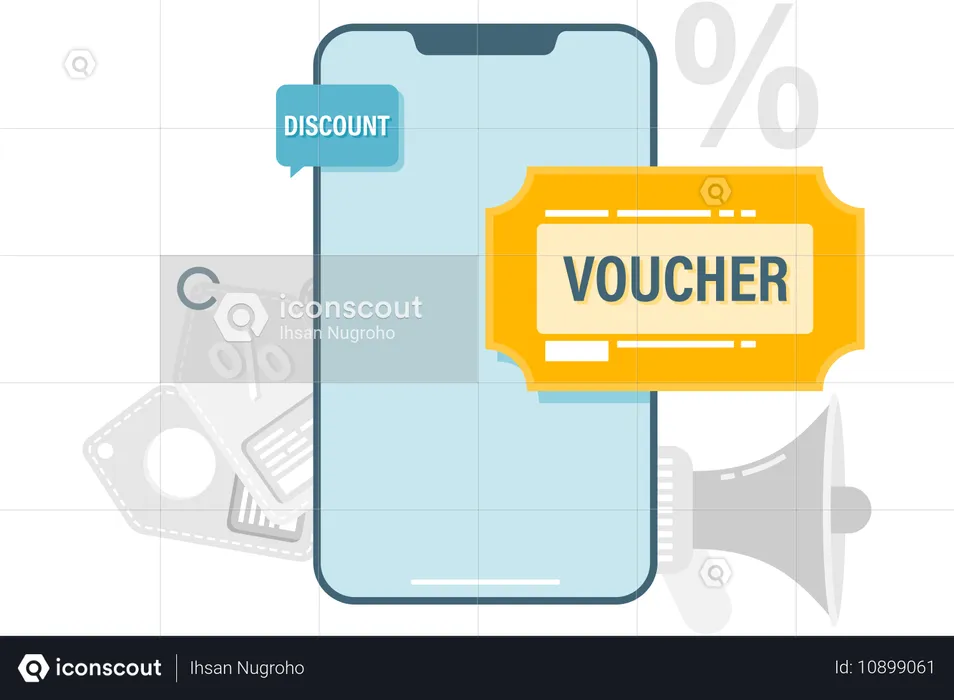 Voucher de compras on-line  Ilustração