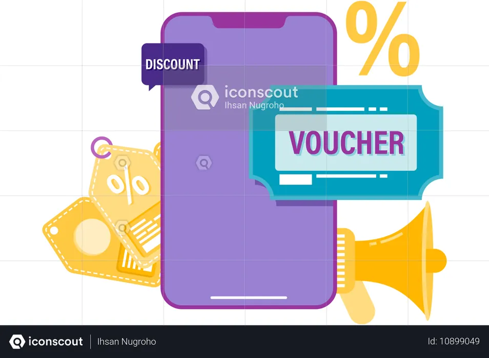 Voucher de compras on-line  Ilustração