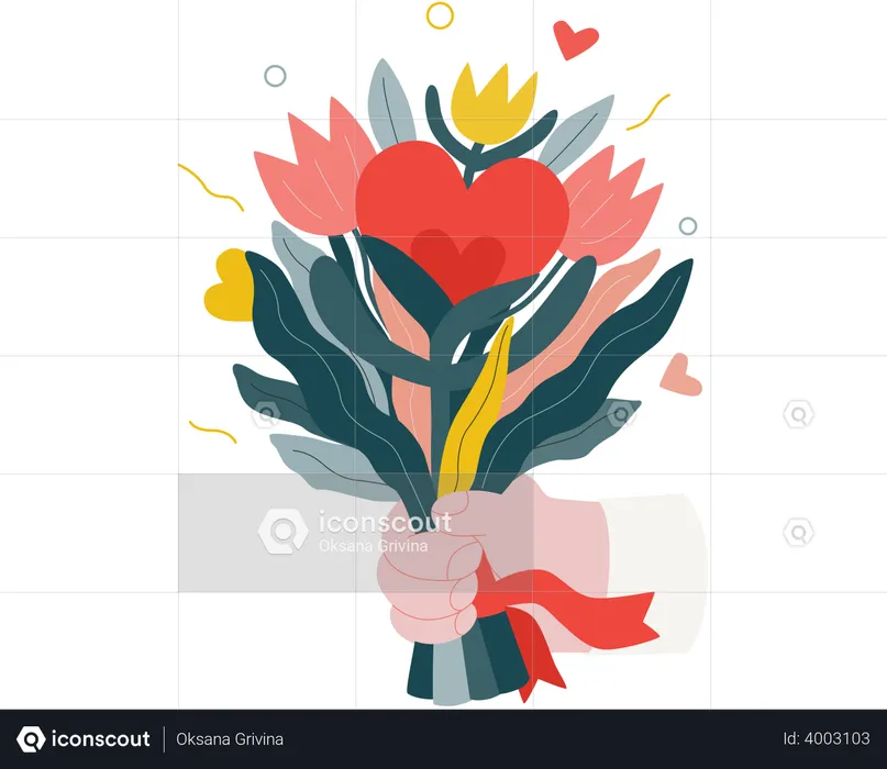 Valentine Bouquet  Illustration