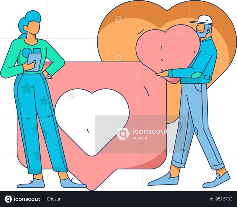 Valentine communication  Illustration