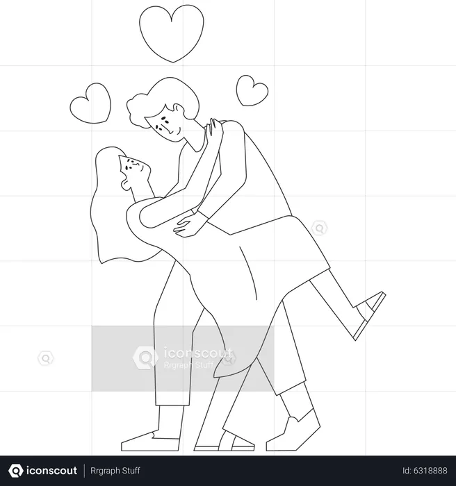 Valentine Couple Dancing Love  Illustration