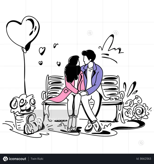 Valentine Date  Illustration