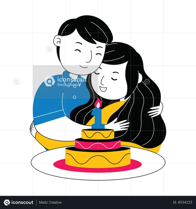 Valentine day celebration  Illustration