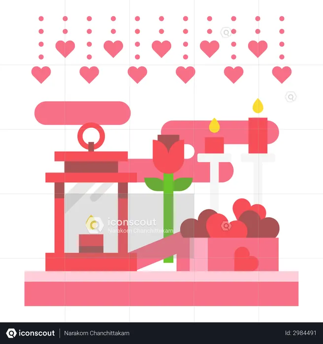 Valentine decoration  Illustration