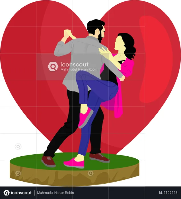 Valentine Party Dance  Illustration
