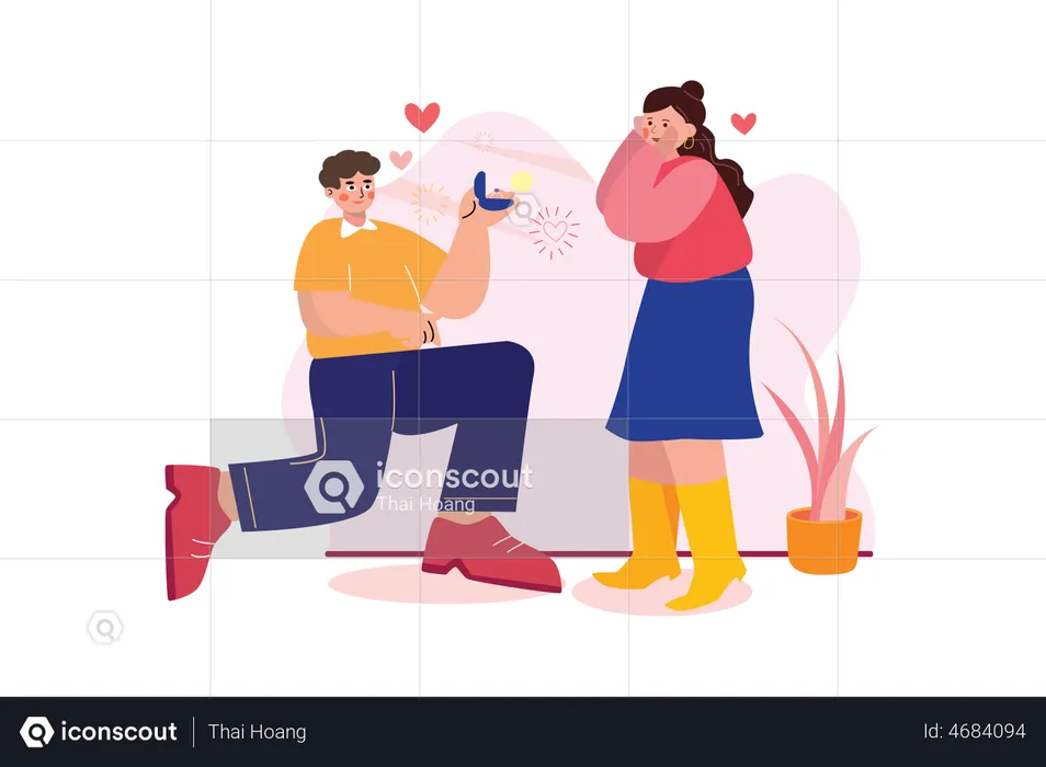 Valentine proposal  Illustration