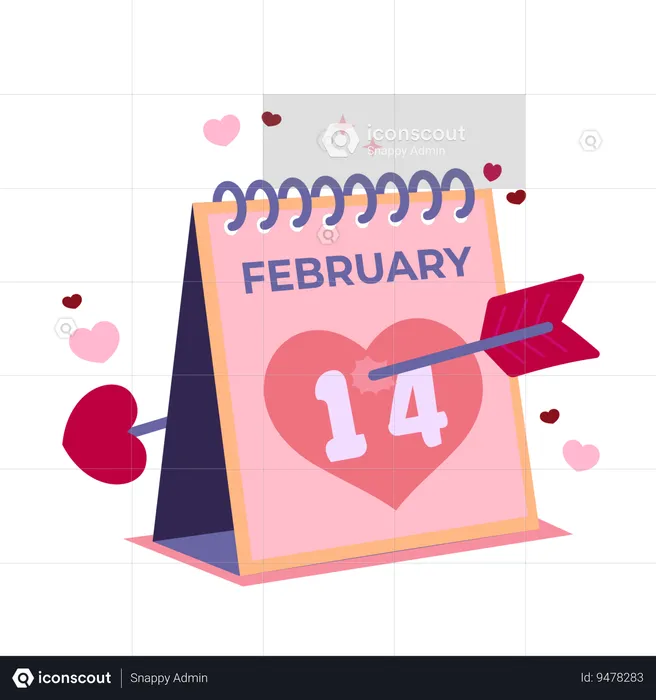 Valentines Calendar  Illustration