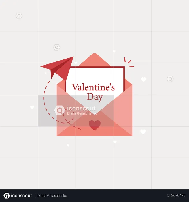 Valentines day letter  Illustration
