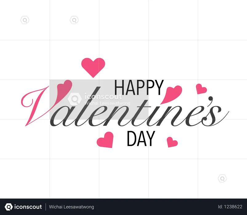 Valentines Day Lettering Background  Illustration
