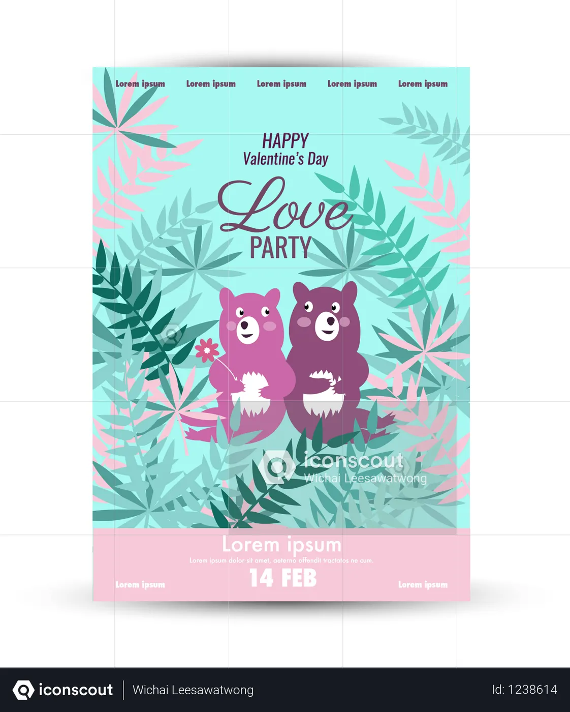 Best Valentine s Day poster template Illustration download in PNG