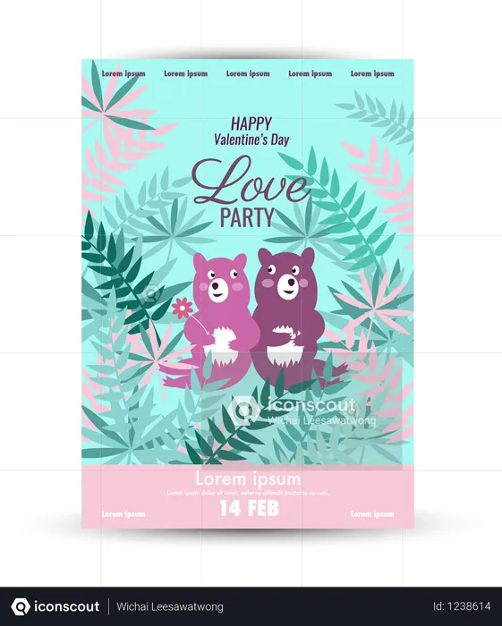 Valentine's Day  poster template  Illustration