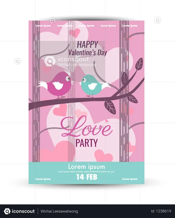 Valentine's Day  poster template  Illustration