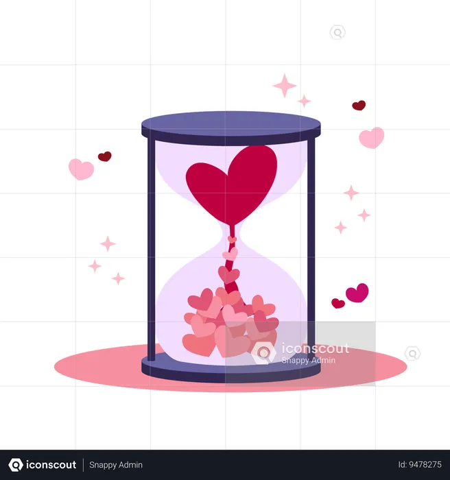 Valentines Sand Timer  Illustration