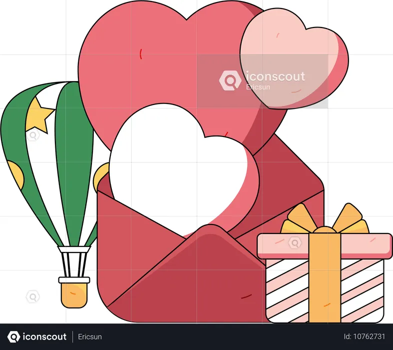 Geschenke zum Valentinstag  Illustration