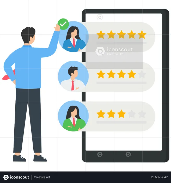 Various Online Survey and Rating  Illustration