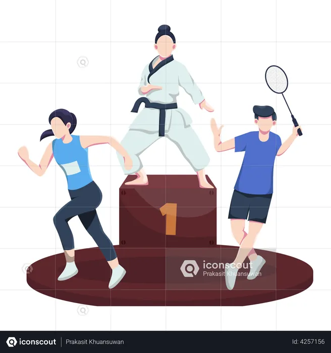 Various sports to compete  Illustration