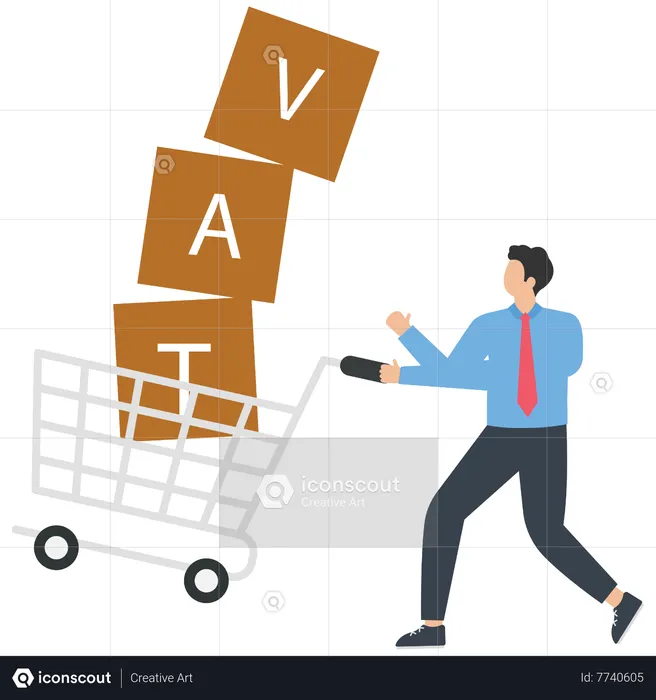 VAT in a shopping cart  Illustration