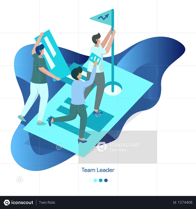 Vector Illustrations of Team Leader  Illustration