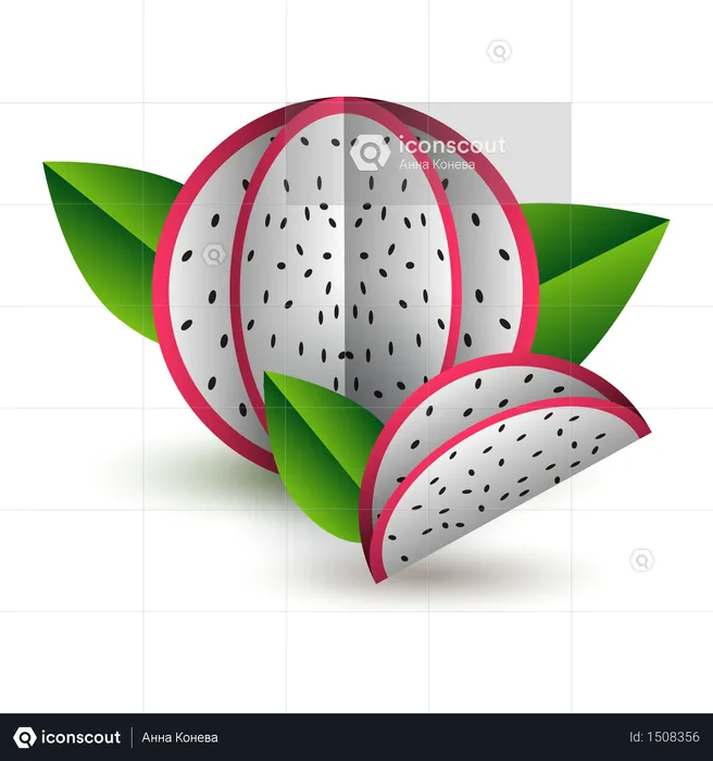 Corte de papel de frutas exóticas de verano tropical vectorial  Ilustración