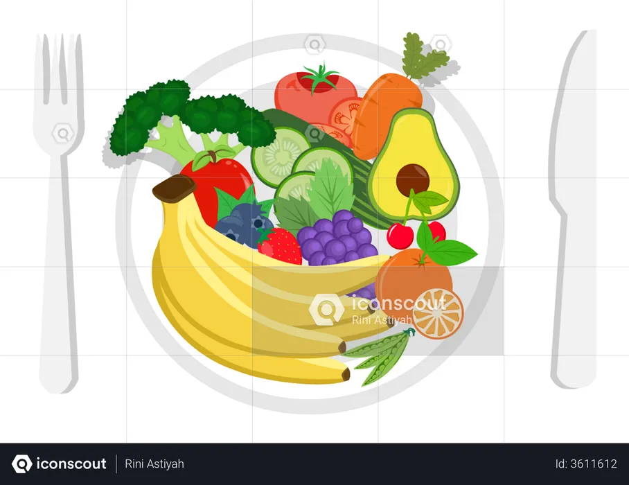 Vegan Dish  Illustration