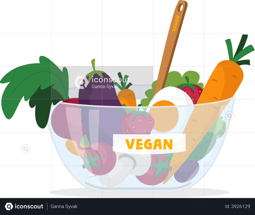 Vegan food bowl  Illustration
