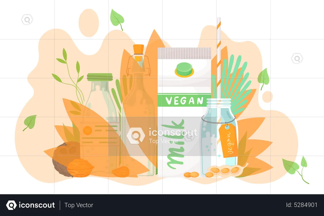 Vegane Milchpackung  Illustration