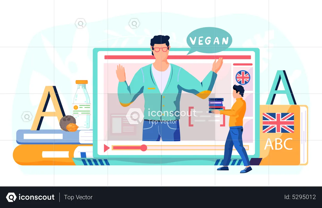 Vegane Lektion auf Englisch  Illustration