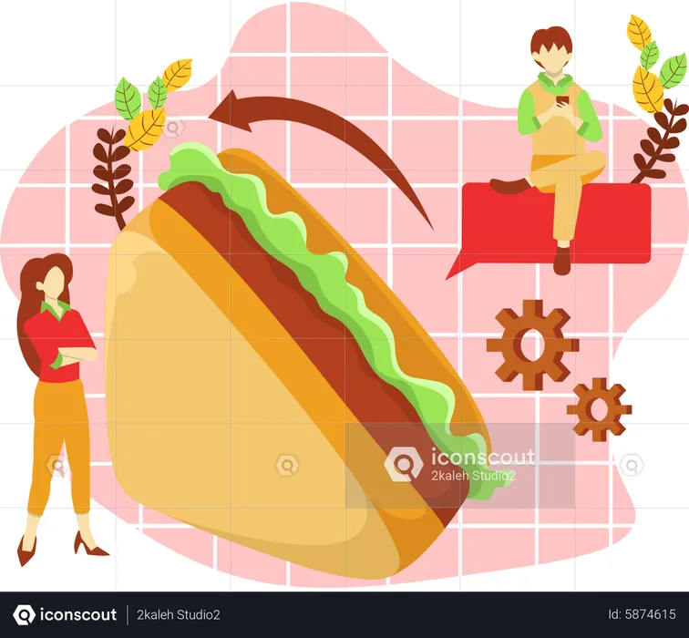 Vegetable Sandwich  Illustration