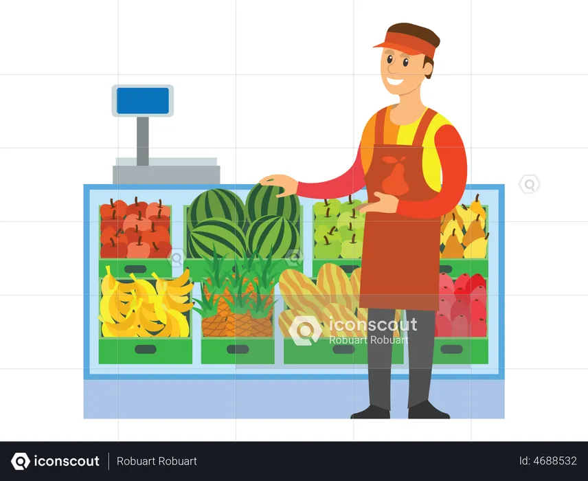 Vegetable seller  Illustration