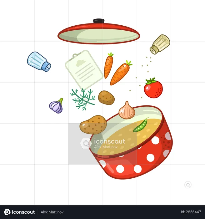 Vegetable soup  Illustration