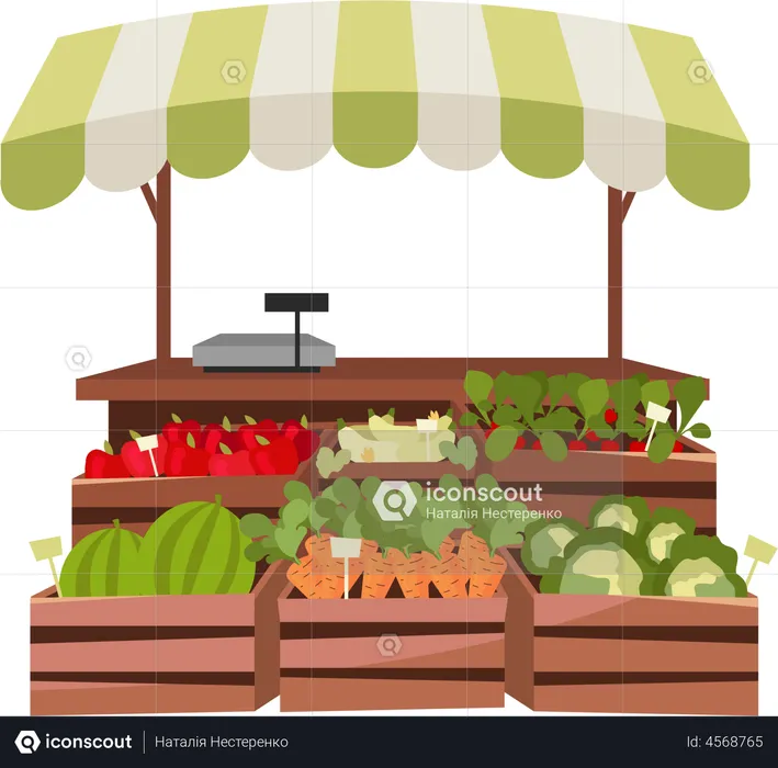 Vegetable stand  Illustration