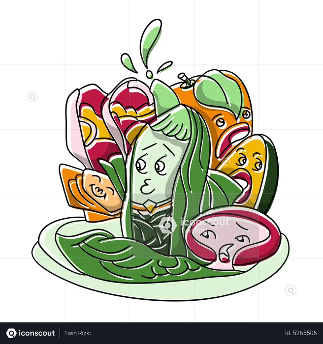 Vegetarian Avocado Tacos  Illustration
