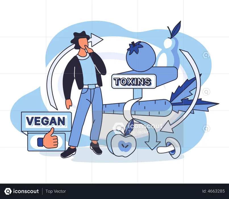 Vegetarian diet for slimming  Illustration