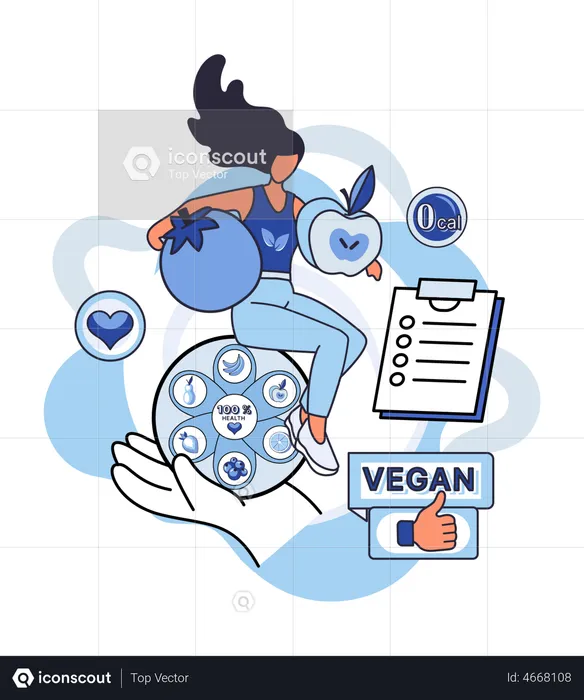Vegetarian healthy antioxidant dieting  Illustration