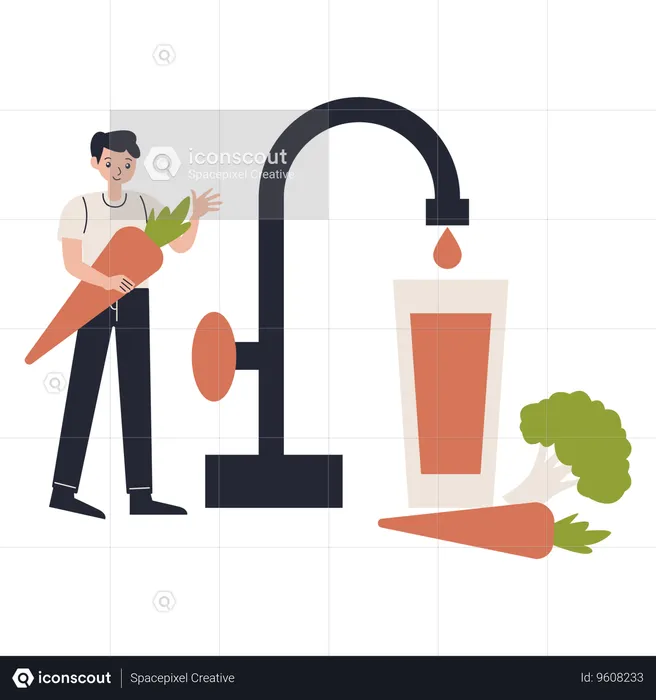 Vegetarian Healthy Drink  Illustration