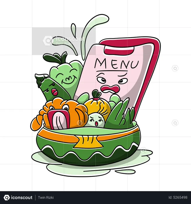 Vegetarian Menu  Illustration