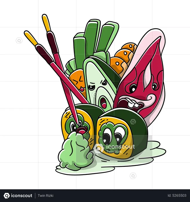 Vegetarian Sushi  Illustration