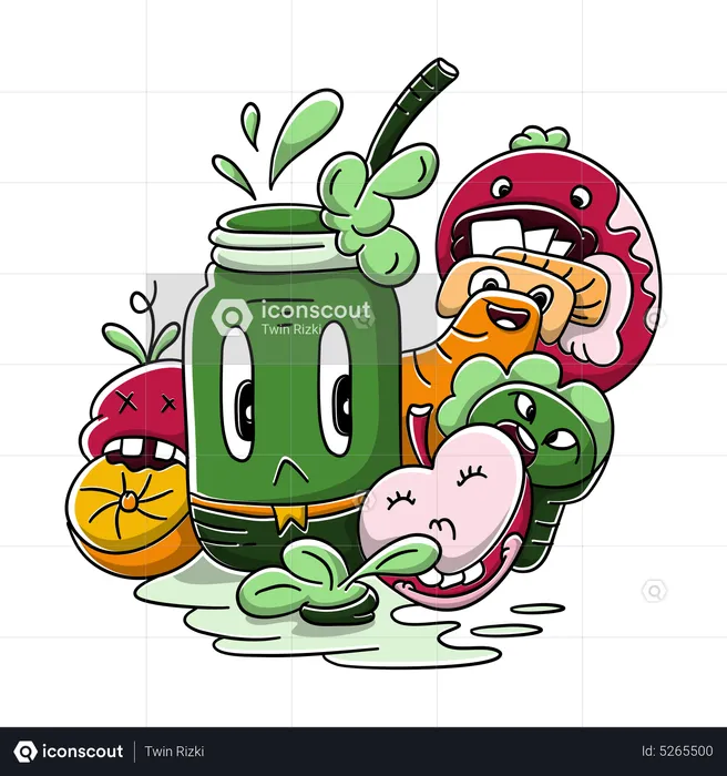 Vegetarischer Saft  Illustration