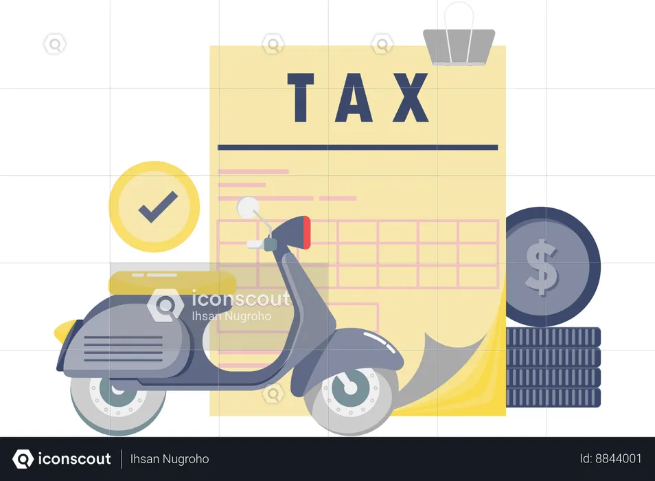 Vehicle Tax Document  Illustration