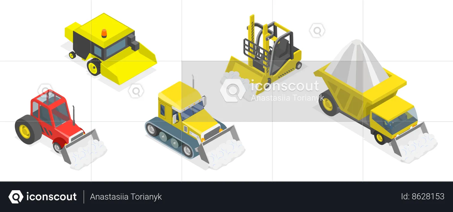 Véhicules de déneigement  Illustration
