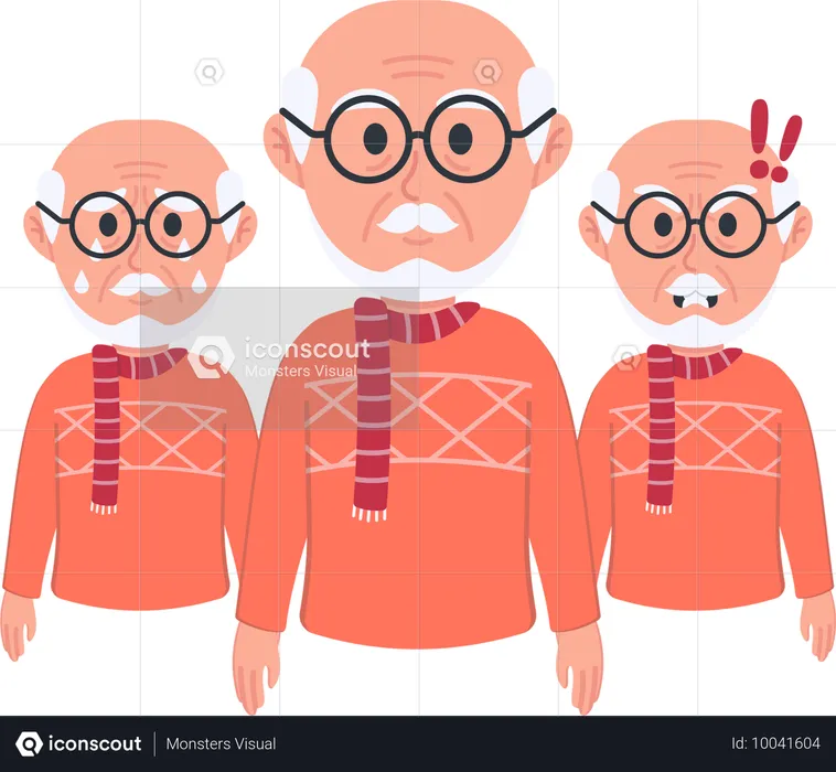 Idoso sofre de transtorno bipolar de identidade  Ilustração